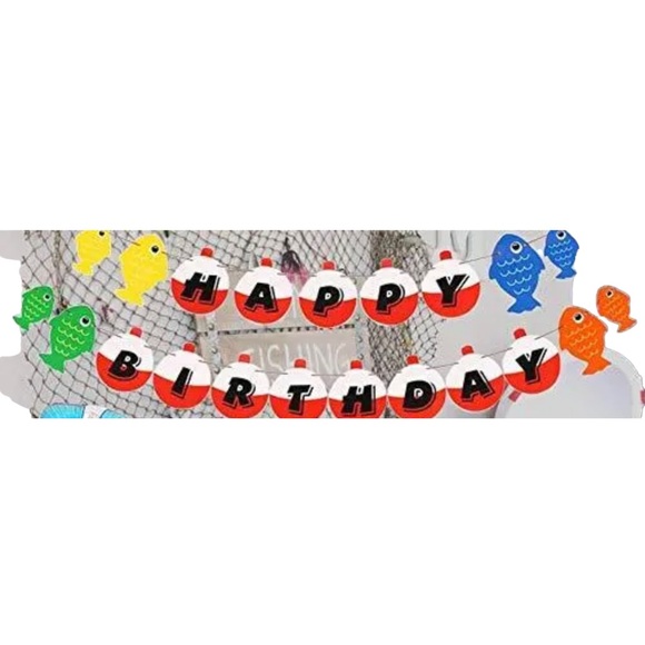 Gone Fishing Balloons Party Decorations Supplies 24 Balloons Cake Topper Banner - Picture 9 of 9